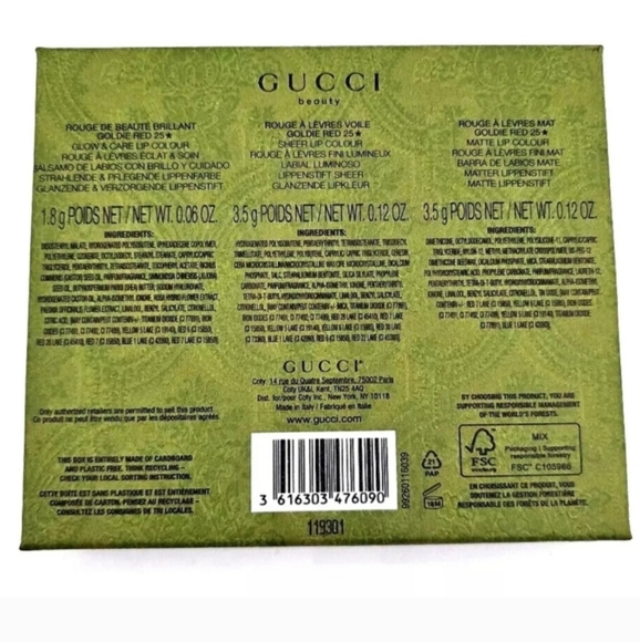 GUCCI-Lipstick Trio Set: Goldie Red 25 π - Picture 3 of 15